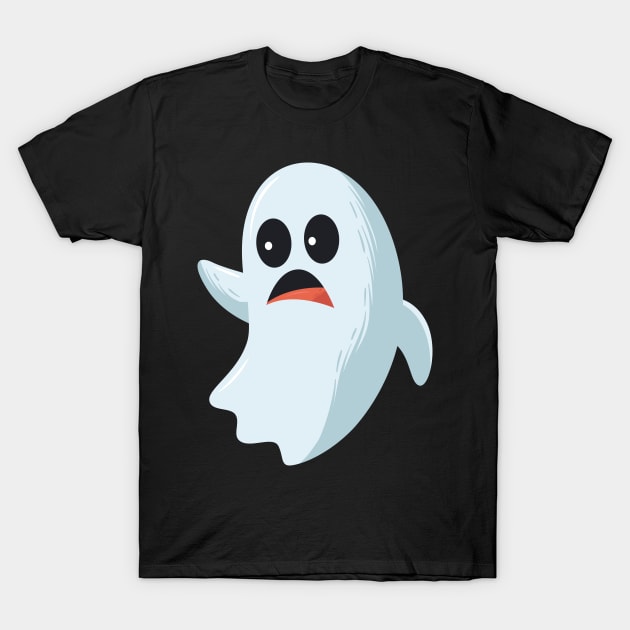 funny cute sad ghost - Halloween costume T-Shirt by NaniMc